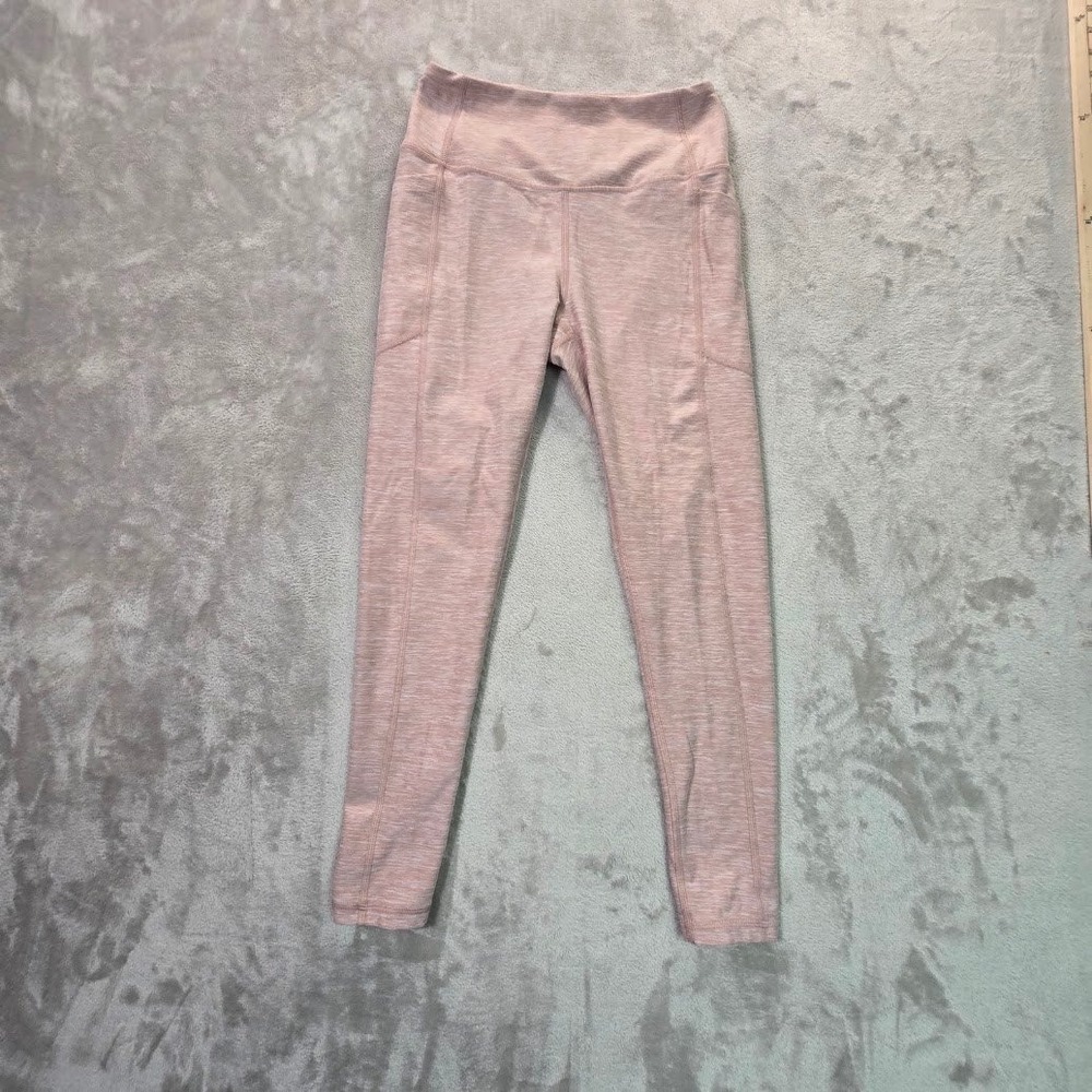 Old Navy Active Go-Dry High-Rise Leggings Pink Heathered Side Pockets Small